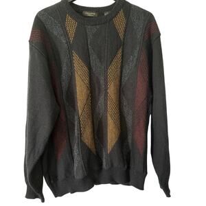 Cellini Wool Blend Pullover Crew Neck Sweater Size XL Grandpa Dad